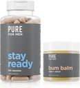 Pure per gli uomini rimanere pronto fibra supplemento (120 conteggio) + Bum Balm Lozione cruda per gli uomini