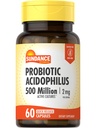 Acidofilo probiotico Sundance | 500 Milioni di culture attive | 60 capsule di rilascio rapido | Non OGM, Integratore senza glutine