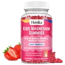 Gummie di Magnesio per bambini - Citrato di magnesio + Vitamina B6 & D3 - Gummie di Magnesio per bambini di grande gusto per Nerve Bone e salute del muscolo per il benessere dei bambini, Vegan Strawberry Flavor 60 Conte