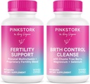 Supporto per la gravidanza e la fertilità della cicogna rosa – Vitex, Inositol, Folate – Detergente per il controllo della nascita – 2 Pack
