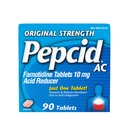 Compresse di sollievo dal bruciore di stomaco di forza originale di Pepcid AC, OTC medicina previene e allevia bruciore di stomaco a causa di indigestione acida & stomach acida, Riduttore di acido di Famotidina 10mg, Riduttore di acido Fast-Acting, 90 ct
