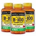 MASON NATURAL Ultra B,100 Complex, 300, alimentazione giornaliera, per il normale supporto immunitario e il metabolismo energetico, 3 Pack