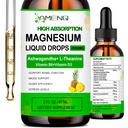Supplemento di magnesio liquido, organico 5-in-1 Magnesio complesso gocce 丨 Glycinate, Taurate, Ossido, Malato, Citrato w/L-teanina, Ashwagandha per Cortisol, Sonno*, Stress, Muscolo,