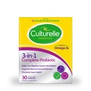 Culturelle 3-in-1 Formula giornaliera probiotica completa, una volta al giorno integratore probiotico, aiuta il tuo sistema digestivo a lavorare meglio, supporta difese immunitarie naturali, oltre Omega 3, non OGM, 30 conte