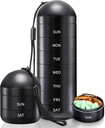 Zannaki organizzatore settimanale di pillole 7 giorno 2 volte al giorno, portatile viaggio metallo impermeabile AM PM Pill Box, grande contenitore di caso di pillole, BPA gratuito organizzatore di medicina quotidiana per vitamina, olio di pesce, supplemento