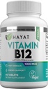 Vitamine HAYAT Vegan Natural Vitamin B12 1000 MCG, Integratore alimentare per il supporto al metabolismo energetico, Alimentazione 2 mesi, Tutto naturale, Certificata Halal, 60 compresse, Made in the USA