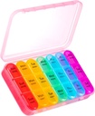Organizzatore di pillole ASprink 3 volte al giorno - organizzatore di medicina 7 giorni della scatola di pillole settimanali / giorno, scatola di pillole di grandi dimensioni 3 volte al giorno, organizzatore di pillole di viaggio, per tenere vitamine, medicina