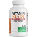 Bronson vitamina K2 (MK7) con D3 supplemento di resistenza extra Bone e salute del cuore Formula non OGM 10.000 IU Vitamina D3 & 120 mcg Vitamina K2 MK-7 Facile da ingoiare vitamina D & K, 120 capsule