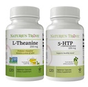 Naturale's Trove L-teanina 200mg 120 capsule vegetariane & 5-HTP 100mg 120 capsule vegetariane - calma e sano mood Stack