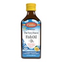 Carlson - L'olio di pesce più fine + D3, 1600 mg Omega-3, 50 mcg (2000 IU) Vitamina D3, Olio di pesce liquido e D3 Supplemento, Norvegese, Caught selvaggio, Sostenibilmente Fonte, Limone, 200 mL (6.7 Fl Oz)
