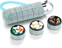 Zannaki metallo Bling Pill Organizer, viaggio impermeabile settimanale Pillola Box, Portatile grande lega di alluminio Pill Case Container, BPA Free 7 giorni Daily Medicine Organizer Holder per vitamina, olio di pesce, rifornimento