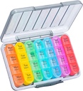Organizzatore di pillole settimanali Daviky 4 volte al giorno, scatola di pillole di Moisture-Proof 7 giorno, scatola dell'organizzatore di medicina della pillola quotidiana Facile da trasportare, organizzatore di pillole di viaggio con 28 scomparti per tenere vitamine & Meds
