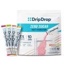 DripDrop Sugar Free Hydration Packets - Zero Classic Variety Pack - Single Serve Electrolytes Powder Drink Mix - Lime di limone, Watermelon, Peach, Frutta della passione - Non-GMO, Gluten Free, Vegan - 32 Sticks