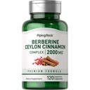 Piping Rock Berberine HCI Ceylon Cinnamon Complex | 120 capsule | Estratto di erbe Supplemento | Vegetariano, Non OGM & Gluten Formula gratuita