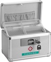 Scatola di stoccaggio della medicina del metallo con chiave, 10 x 6 x 6.7" Blocco della scatola di pronto soccorso per il medico, Smell Proof Box Empty Organizer per casa, Dorm, Ufficio