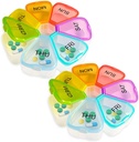 Organizzatore di pillole settimanali, organizzatore di medicina, titolare di pillole di 7 giorni, caso di sondaggio di viaggio (2PCS variopinto)