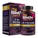 Prodotti di purezza MyBiotin SuperClinical New 5-in-1 Elite Multivitamin + MB40X Biotin Matrix Daily Multi - Thicker Hair A partire da 3 settimane - 40X Più Solubile vs Ordinario Hair Skin Nails - 120 Tabs