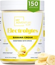 Zucchero Zero - Polvere di elettroliti della crema di banana - Idratazione rinfrescante - Caffeina Energia libera con tutti gli ingredienti naturali - Vegan Keto & Paleo - Miscela di bevanda della polvere di elettroliti senza zucchero - 150 Serve