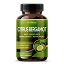 Citrus Bergamot 50:1 Estrarre 20.400mg con riso di lievito rosso, aglio, carciofo per colesterolo sano, salute del cuore - Made in the USA (150 Count (Pack of 1))