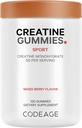 Codeage Creatine Monohydrate Gummies Supplement - 5000mg Creatina - AstraGin Panax & Astralagus - Sport Gummy - Mixed Berry Flavor - Kettlebell Shape Vitamins - Vegan - Non-GMO - 120 Gummies