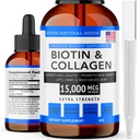 Super Natural Goods Biotin & Collagen Vitamine - Perdita di capelli, Salute Gut, Anti-invecchiamento, Cura della pelle & Unghie - Made in USA, Non OGM & Cruelty Free (4 oncia- 15.000mcg)