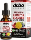 Supporto per il rene Salute della vescica - Integratori organici di pulizia renale Gocce Geniper Berry Cleavers Dandelion - Renal Kidney Cleanse Detox Urinary Tract Herbal Bladder Support Flush Kidneys 1oz