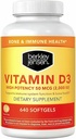 Berkley Jensen ad alta potenza vitamina D3 2000IU (50 mcg) (640 Softgels), supplemento dietetico per denti, muscolo, funzione immunitaria e salute del chiodo, per gli uomini e le donne, Made in USA, 640 giorni di alimentazione