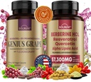 Neuro Defense Bundle: Berberine & Resveratrolo Complex - Cognigrape clinicamente testato, Quercetina, Acido Lipoico Alfa - Salute del cervello & Antiossidante Supporto - Non-GMO, Senza glutine, Integratore Vegano