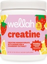 Wellah Creatina per le donne - Creatina Monoidrato con Dandelion & estratto di mirtillo (50 Serve, Limonata di fragole)