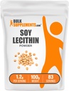 BulkSupplements.com Polvere di lecitina di soia - Integratore di lecitina, Supplemento nutrizionale, Grado alimentare - Gluten Free, 1.2g per porzione, 100g (3,5 oz) (Pack of 1)