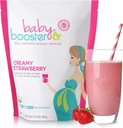 Baby Booster Gravidanza Protein Powder Supplement Shake - OB/GYN approvato Prenatal & postnatal Lactation Uso - Mattina Malattia Rilievo con Vegan DHA e Methyl Folate - Fragola cremosa, 1 lb