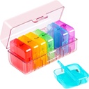 Zoksi organizzatore settimanale di pillole 2 volte al giorno, rosa 7 giorni Am Pm Pill Box, Daily Am Pm Pill Organizer 7 giorni, Portable Vitamin Pill Case, settimanale Pill Box per oli di pesce, vitamina, supplemento