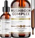 Liquid Mushroom Complex | Gocce liquide di erbe| Mushroom Supplemento | Lion's Mane, Reishi, Shiitake, Chaga, Cordyceps, Coriolus Versicolor | NonGMO 2oz - 60 giorni di alimentazione