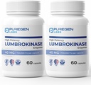 Puregen Labs Lumbrokinase 40mg per Capsule Supplemento ad alta potenza | Enzimi Lumbrokinase ad alta attività | No Harmful Additivi | Non OGM | Gluten Free | Made in USA - Totale 120 Capsule Vegetariani