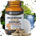 Mushroom Supplement Brain Support | Organic Lions Mane, Cordyceps, Ginkgo Leaf, Gotu Kola + More | Natural Herbal Supplement (60 capsule)