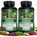 Potent Garden 2-Pack Organic Superfood Greens, Fruit and Veggie Supplement Rich in Vitamine & Antiossidanti con Alfalfa, Radice di barbabietola & Tart Cherry per aumentare l'energia, Immunity & Gut Health, 120 Ct