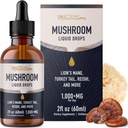 Mushrooms Liquid Drops Complex | Lions Mane Supplemento con Turkey Tail Mushroom, Reishi, Shiitake & More | Supporto Funzione cognitiva, Memoria & Focus | Non-GMO, Soy-Free | 2 Fl Oz, 60 Servings