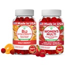 Lunakai Vitamina B12 e Multivitamina Gummies Bundle - 3000mcg Methylcobalamin Gomma ad alta assorbimento dell'energia - 100% Valore giornaliero di 16 vitamine e minerali essenziali Supplemento - 30 giorni di alimentazione