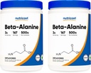 Nutricost Beta Alanine 500 Gram Bottiglie (2 Confezione per 1 KG) - Pure Beta Alanine
