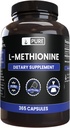 PURE ORIGINAL INGREDIENTI L-Metionina (365 capsule) Nessun filler di magnesio o di riso, sempre puro, verificato il laboratorio