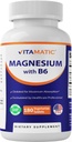 Magnesio Vitamatico con B6-180 Compresse Vegetariane (Uncoated) - Aggiunto B6 per l'assorbimento massimo - Supporta il muscolo, giunto e salute del cuore