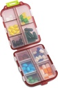 10 Compartment Pill Organizer Case, Travel Daily Medicine Pill Box Reminder, Small Size Weekly Viatamin Dispenser Container per il Farmaco, Supplemento, Cod Liver Oil, Capsule, Calcium Tablet