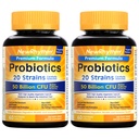 Probiotici NewRhythm 50 miliardi di CFU 20 Strains, 120 capsule veggie, tecnologia di rilascio mirata, acido stomach resistente, non c'è bisogno di refrigerazione, non OGM, senza glutine