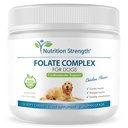 Folate per cani per promuovere la salute cardiovascolare e prenatale, Supporta la sintesi del DNA e la manutenzione cellulare, Acido Folico per cani con zinco, Biotina, Ferro e Vitamina B12, 120