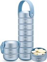Organizzatore di pillole settimanali in metallo Zannaki, grande scatola di viaggio 7 giorni, impermeabile caso di pillole giornaliere con manico in silicone, contenitore portapillole portatile in lega di alluminio per vitamina, medicina, supplemento, pillole