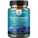 Vitamina B3 Niacinamide 500mg Capsule - Mitocondrial Energy e Potent Skin Supplement - AKA Vitamina B3 Niacin 500mg Flush Free e Nicotinamide 500mg - Flush Free Niacin Supplement - 180 Count