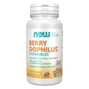 NOW Integratori alimentari, BerryDophilusTM con 2 miliardi, 10 Strains Probiotici, Xylitol Sweetened, Strain Verified, 60 Chewables, imballaggio può variare