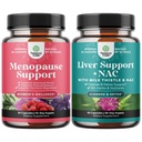 Bundle di Menopause Supplemento per Flash Caldi con Dong Quai Vitex Chaste Berry & Nero Cohosh e Liver Support NAC - Milk Thistle N Acetyl Cysteine con Turmeric, Choline, Dandelion & L-Glutathione