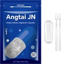 Capsule Vuoti Dimensioni 1 - Capsule Vegetariani Fillable Clear (100 Conte) Dimensioni 1 Capsule Empty Pullulan con Due Micro Lab Spoons,- Capsule vegetali Capsetti Vuoti per fai da te I tuoi Integratori