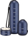 Zannaki Metal Moisture Proof organizzatore settimanale di pillole, lega di alluminio impilabile BPA Free Travel Trekking 7 giorni Pill Box Custodia impermeabile e grande scomparto per tenere pillole, vitamine, olio di pesce, integratori